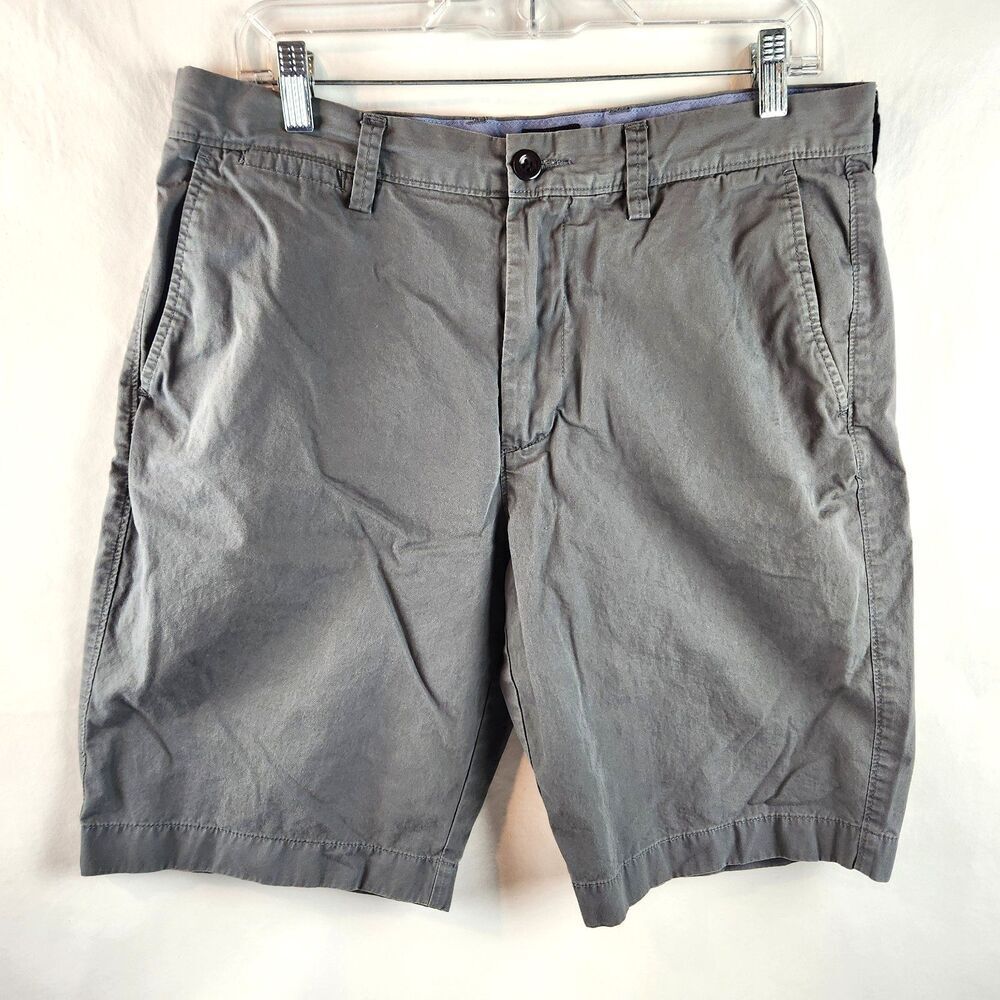 J Crew Club Shorts Mens 33 Gray Chino Casual Cotton Preppy Summer Golf Classic